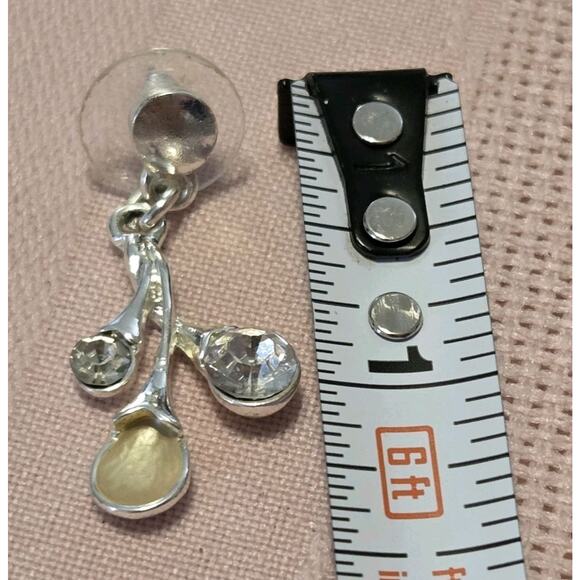 Vtg Abalone Necklace Earring Set Silvertone Pink Abstract 3D Balloons Romance - Picture 11 of 12